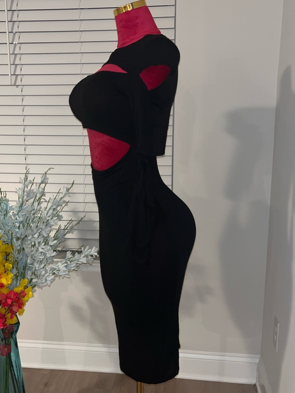Better Be Black Midi Dress Cutouts - Picture 10 of 11